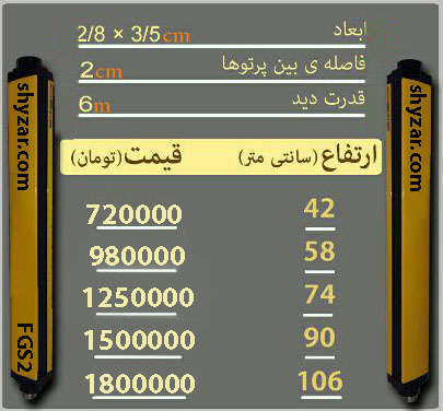  2cm پرده نوری فاصله